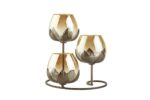 3pc Ancient Bronze - Gold Glass Candle Holders - 3- Candlesticks Holders Gold Glass Candle for Home Decoration Dinning Table Decoration Candle Wedding Holiday Décor - Image 2
