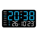 9-Inch Digital Alarm Wall Clock, Table Clock, Large LED Display, Adjustable Brightness,12/24 Hour Format, Dual Alarms,Date&Temperature Display,for Home, Office, Bedroom, Living Room, Home Decor - Image 2