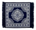 AAZEEM Velvet Square Prayer Mat | Meditation Carpet Mat | Blue, 60 cm x 60 cm - Image 2