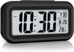 AERYS Digital Alarm Clock with Automatic Sensor, Date and Temperature Display, Compact Desk Table Clock for Students, Home, Office, Bedroom, Living Room,Home Decor, Corporate Use (Black Digital) - Image 2
