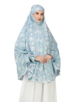 ANA Maham Blue Floral Prayer Dress – Pure Cotton Namaz Makhna with Tie Knot | Lightweight, Breathable for Hajj, Umrah & Salah - Image 2