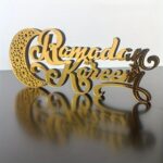 American Elm Ramadan Table Decor Islamic Desktop Decoration Elegant Acrylic Wooden Home Decor 11.8 x 3.9 Inch (30 x 9.9 cm) 1 Pc Ready-to-Display - Image 2