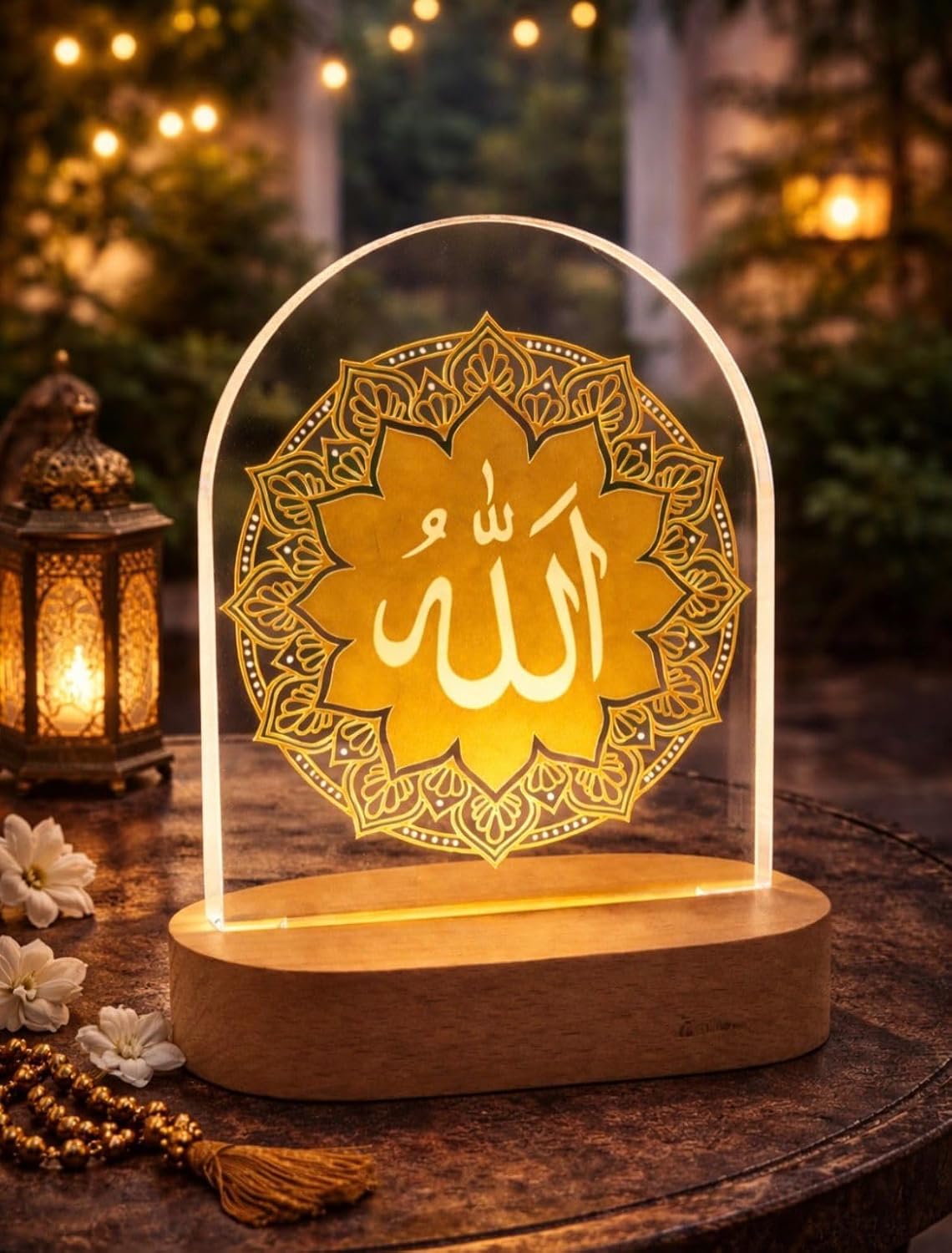 Ayatul Kursi 3D LED Night Lamp | Multicolor Color Changing Light | Islamic Home Decor Lamp for Bedroom & Living Room Pack of 1 (Pattern 3) - Image 2