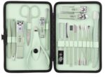 Beauté Secrets Nail Cutter Set, 18 Pieces Grooming Kit (Eyebrow Razor, Tweezer, Hair Plucker, Baby Nail Cutter, Ear Cleaner,Nail Cleaner,) Pedicure Gift for Men and Women (Green) - Image 2