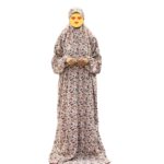 Belladona Islamic Prayer Dress - red Flower Print - Image 2