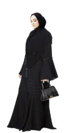 Black Abaya Stone Work For Women Elegant Modest Wear Burqa Islamic Naqab - Image 2