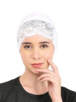 Black Net Design Muslim Women Under Hijab Cap - Image 2