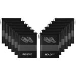 Boldfit Shoe Bag for Travel Bag for Man & Women Shoe Cover for Storage at Home Gym Reusable Travelling Accessories Organizer Pouch Travel Essentials Footwear Bags for Travelling Men -Pack of 12, Black - Image 2