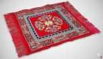 CASA-NEST Traditional Carpet/Quilted Pooja Mat, Asaan |Square Shape & Soft Velvet Material|Maditation Prayer Mat|Red Color Pooja Asan,Size 60 x 60 CM,Pack of 1 (Red) - Image 2
