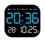 CBK Digital Alarm Wall Clock Table Clock, 9 inch LED Clock with Date and Temperature,Auto Dimming, Day of Week, Remote Control, Perfect for Home Office Table Desk, Living Room - Image 2