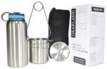 Canteen Stainless Steel Water Bottle with Nested Camping Cup and Lid for Bug Out Bag, Bushcraft Gear, Metal Canteen with a Wide Mouth Water Bottle and Mess Kit - Image 2