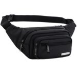 Ceptics Waist Bags for Men, Fanny Pack with Waterproof Pocket & RFID Safe, Waist Pouch for Hiking Travel Camping Running Sports Outdoors, Belt with Money Belt with Adjustable Strap (Polyester,Black) - Image 2