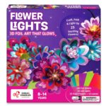 Chalk and Chuckles Flower Lights – DIY Foil Art Craft Kit for Girls 9–12, Create 3D Flowers with LED String Lights, Mess-Free Creative Activity & Glowing Room Decor, Birthday Gift for Kids Age 8+ - Image 2