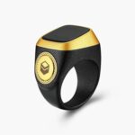 Chulovs iQIBLA Tasbih Zikr Smart Ring, Muslim Prayer Timing Reminder, OLED Display, Tasbih Counter, Smart Ring, Portable Technology, Waterproof, Black, 22mm, - Image 2