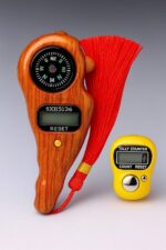 Combo Wooden Digital Finger Counter wit Small LED Display Adjustable Finger Tally Counter for Chanting Meditation & Tasbih Counting Use for naam jaap Mantra Jap jaap Counter Multicolor - Image 2