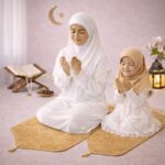 Combo of 2 Janamaz Velvet Prayer Mat | 1 Kid + 1 Adult (Pack of 2) | Soft Thick Islamic Prayer Rug Set for Children & Grown Ups | Premium Namaz Mat for Home, Ramdan, Hajj and Umrah (Golden) - Image 2