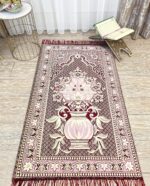 Cotton Musallah Janamaz Mat 4 x 2 Feet - Islamic Prayer Mat for Muslims - Soft Meditation/Asan/Multipurpose Rug Travel Namaz Mat for Men & Women, 27 x 44 Inches, (Design 8) - Image 2