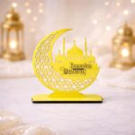 CraftVatika Ramadan Mubarak Decorative Crescent Moon Showpiece – Premium Islamic Home Décor for Ramadan & Eid Mubarak Gift, Islamic Home Decoration, Ramzan Tabletop Showpiece Gift for Family Friends - Image 2