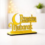 CraftVatika Ramadan Mubarak Decorative Wooden Table Showpiece – Premium Festive Home Décor for Ramadan & Eid Celebrations Islamic Home Decoration, Ramzan Gift, Eid Mubarak Decoration Items - Image 2