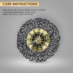 Craftholic Surah AlIkhlas Islamic Wall Clock Arabic Calligraphy Design Black Gold Acrylic 158 x 158 - Image 2