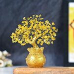 Crocon Lucky Feng Shui Citrine Tree – Crystal Tree of Life with Gold Base | Bonsai Money Tree for Prosperity, Positive Energy & Abundance | Healing Gemstone Home Decor & Rakhi Gift (7x3 Inch) - Image 2