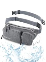 DOCOSS-Fanny Pack for Men,Women,Waterproof Waist Bag,1 RFID Safe Pocket,Premium Stitching & Zippers Travel Side Bag for Men,Women -Belt Bag with Extra Extendable Belt for Travelling (Grey) - Image 2