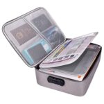 Document Organizer Bag, Multilayer Travel File Pocket File Folders Bag with Lock for Certificates & Document Safe Pouch Bag for Laptop, Passport, Home, Office (Grey) - Image 2