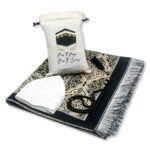 ESERRA Muslim Prayer Rug - 99 Beads & Cap Included, Islam Prayer Mats for Men, Women & Kids (Black) - Image 2