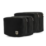 EUME Storage Pods, Set of 4 - Polyester Packing Cubes for Men and Women Luggage Travel Organizer Set of Packing Bag 4 (2 Large, 2 Medium Toiletry Bag) (Black) - Image 2