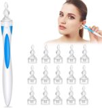 Ear Wax Removal Ear Cleaner Earwax Remover Spiral Soft Silicone Safe Upgraded Smart Earwax Removal Tool Swab Kit with 16 Replacement Tips for Adults & Kids - Image 2