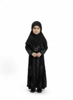 Embroidery work abaya Burkha Nakab for girls kids embroidery design abaya Burkha Nakab Niqab burkha nakabh set with Dupatta - Image 2