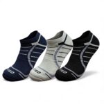 Etheric Double Half Terry Low Cut Socks for Men & Women | Pure Combed Cotton, Seamless Flat Toe, Anti-Odour, Cushioned Footbed, Breathable | Black, Navy, Light Grey | Pack of 3 - Image 2