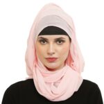Evelia Women's Georgette Pink Hijab Scarf - Image 2