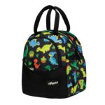 F Gear Cibo Black Colourful Dino 9L Kids Lunch Bag for School|2 Spacious Compartment with Bottle Holder|Lightweight & Durable|Colourful & Fun Dino Print|Lunch Bag for School, Travel & Picnic - Image 2