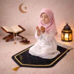 FAF Custom Baby Janamaz Prayer Mat | Customized Kids Islamic Prayer Rug for Boy & Girl (1 to 10) | Soft Thick Namaz Mat, Portable Travel Janemaaz | Mussalla for Home, Mosque, Hajj & Umrah (Black) - Image 2