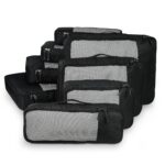 FATMUG Packing Cubes Travel Pouch Bag Organiser Set of 8 (2 x Large, Medium, Small and Slim) - Black(Polyester) - Image 2
