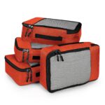 FATMUG Packing Cubes/Travel Pouch/Bagpack Suitcase Organiser Set of 4 - Small Size - Orange - Image 2