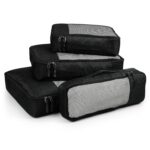 FATMUG Polyester Fabric Packing Cubes/Travel Pouch Bag Organiser - Set Of 4 (Large, Medium, Small And Slim) (Black) - Image 2