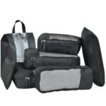 FATMUG Polyester Packing Cubes Travel Bag Organiser Set of 7(L, M, S, Slim, Shoe Pouch, Laundry Bag & Pouch, Black ) - Image 2