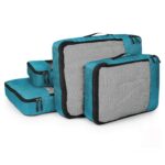 FATMUG Polyester Packing Cubes Travel Pouch Bag, Clothes Organiser Set Of 4(2 Large, 2 Medium) - Sky Blue - Image 2