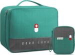 FLYNGO 2Pcs Medicine Pouch Empty First Aid Kit Bag for Travel, Home, Camping, Sports Emergency Survival Medicine Storage Bag (Green) - Image 2