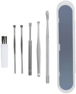 First Try 6 Pieces Earwax Removal Kit with Brush and Storage Box | Stainless Steel Ear Cleaning Machine | Ear Curette Safety Cleaner | Medical Grade | for Adult and Baby (6 Pcs Set) - Image 2