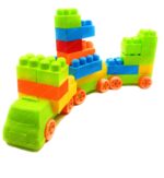 FunBlast Building Blocks for Kids with Wheel, Bag Packing, Best Toy for Kids/Boys/Children, Block Game (Multicolor, 34 Pcs and 16 Wheels) - 50 Pieces - Image 2