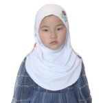 Girls Instant Hijab – Soft Kids Muslim Scarf with Flower, Breathable One-Piece Headscarf for Toddlers Age 2-8 - Image 2