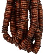 Goelx Flat Wooden Beads Bunch (10 Mala) Brown 10 mm for Jewellery Making, Beading & Art Craft Work - Approx. 1100 Beads !! - Image 2