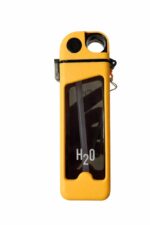 H2O flow bottle, Rectangle Water Bottle, Unbreakable Plastic, Double-Walled Locking Lid, Leakproof with Straw, (Deep Saffron) - Image 2
