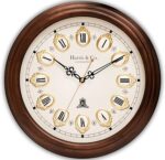 HARRIS & CO. CLOCKMASTERS Luxury Vintage Wooden Analog Wall Clock with Metal Dial and 3D Ornate Gold Embellishments, HD Clear Glass with Silent Sweep Noiseless Technology (15 Inch) Model-Whitehall - Image 2