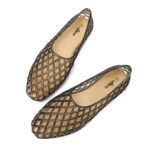 HEVA Women's Jelly Mesh Flats Breathable Clear Hollow Shoes Summer Beach Jellies Ballet Sandals - Image 2