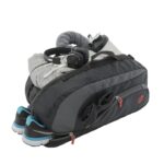 Harissons Jake 31L Water Resistant Duffel Gym Bag for Men & Women | Convertible Travel & Sports Backpack with Shoe Compartment & Easy Front Pocket Access (Black & Grey) - Image 2