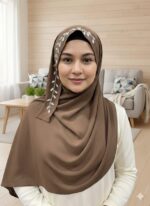 Hijab Scarf with Pearl Embellishments, Lightweight Chiffon, Women's Headscarf - Image 2
